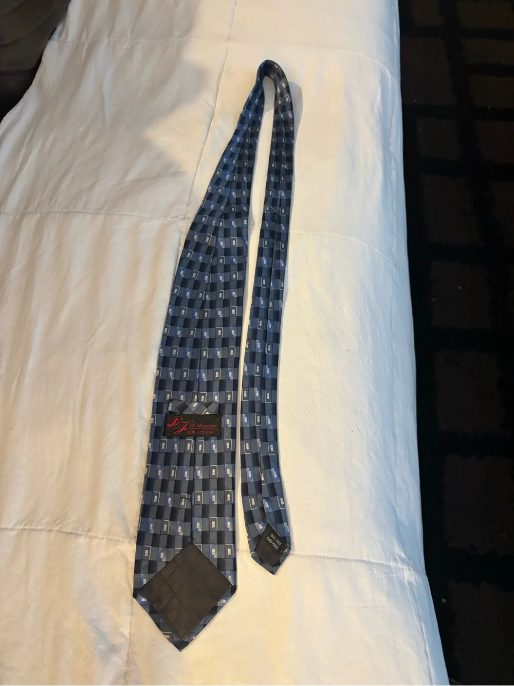 Classic Blue Geometric Silk Tie